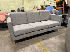 Grey Fabric 3 Seat Sofa