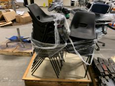Pallet Of Approxmately 15 x Stackable Black Plastic Chairs