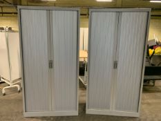 Pair Of Grey Tambour Units