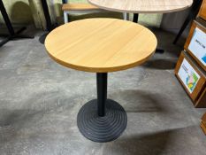 Wooden Circular Side Table x2