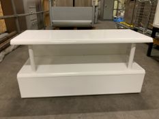 Pair Of Wooden Coffee Tables White Gloss Finish