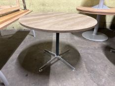 Circular Dark Wood Tables x2