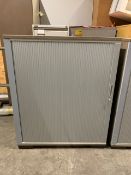 Pair Of Grey Wooden Tambour Units Grey Doors