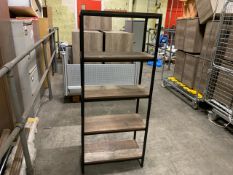 Dark Oak 5 Stack Shelving Unit Black Metal Frame