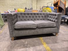 Grey Fabric 2 Seat Sofa