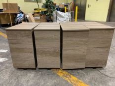 Group Of 4x Grey Wooden Pedestals