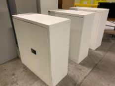 Group Of 3 x White Metal Dams Cabinets