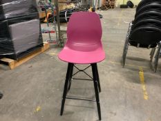 Group Of 4x Purple Plastic Bar Stools Black Legs