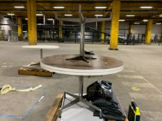 5 Circular White Laminate Wooden Tables