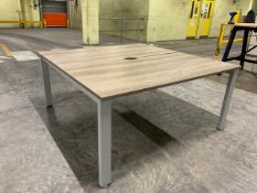 Grey Wooden Double Desk