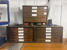 Three Sets Of Engineers Drawers With Large Amount of Workshop Tooling