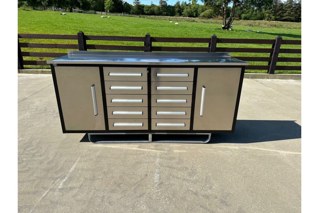 Steelman 7 Foot Storage Cabinets With Workbench, 2 Cabinets, 10 Drawers, Brand New & Unused - Image 2 of 4
