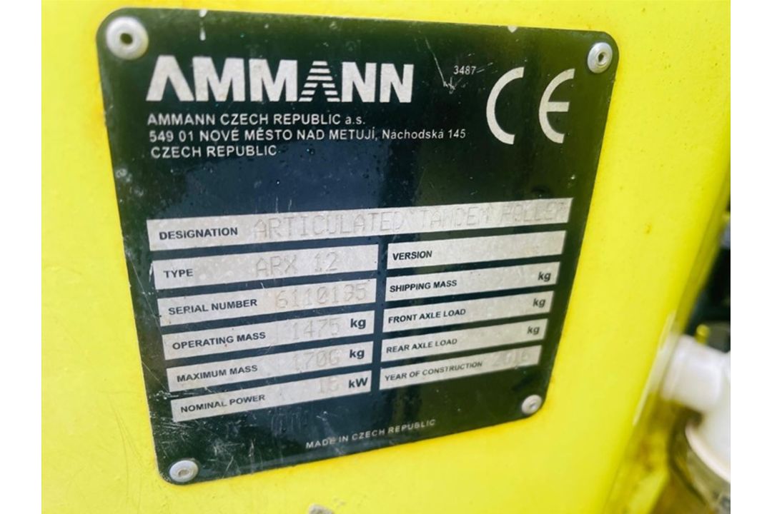 2016 Ammann ARX12 Roller, Only 549 Hours - Image 12 of 12