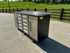 Steelman 7 Foot Storage Cabinets With Workbench, 2 Cabinets, 10 Drawers, Brand New & Unused