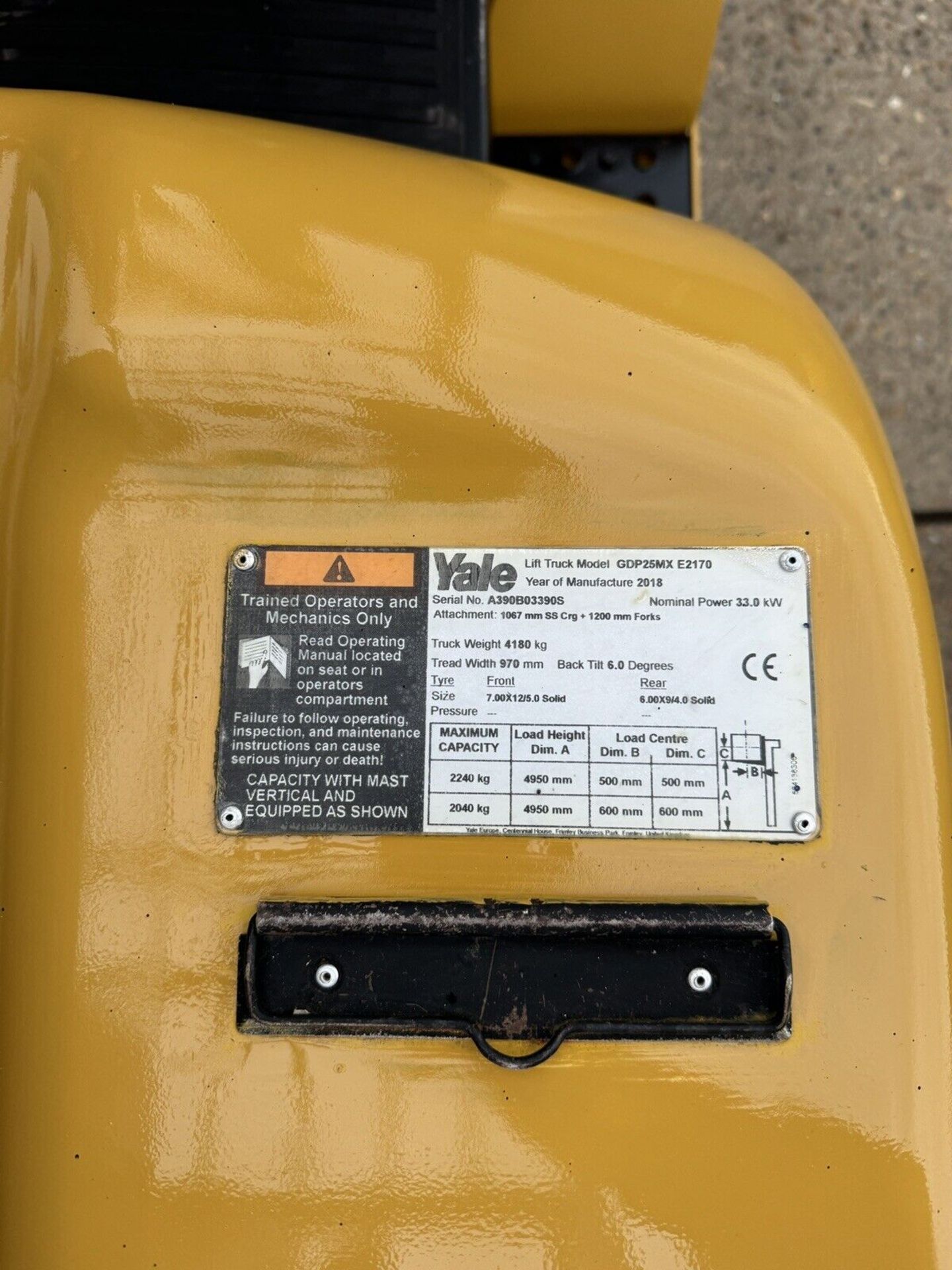 2018 Yale 2.5 Tonne Diesel Forklift Truck, Container Spec, Low 2400 Hours - Image 6 of 6