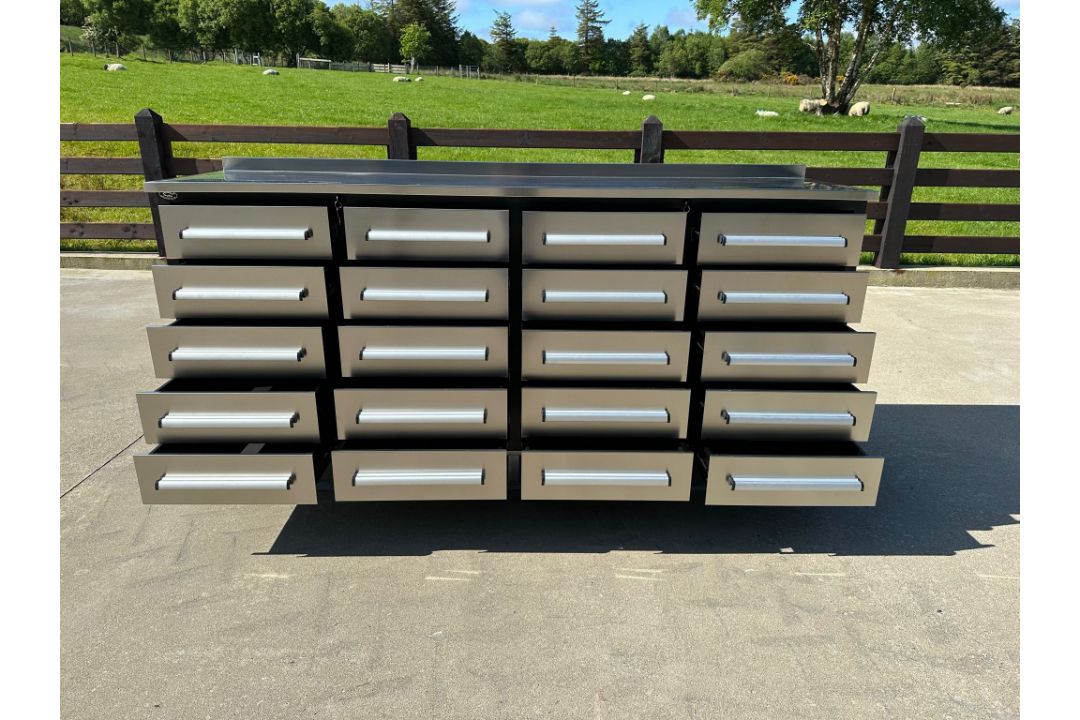 Steelman 7 Foot Storage Workbench, 20 Drawers With Wheels, Brand New & Unused - Image 1 of 6