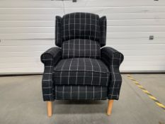 Black Check Retractable Armchair