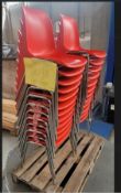 Red Plastic Acrylic Chairs x8