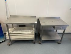 Pair Of Stainless Steel Preparation Tables, No Reserve