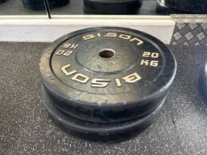 Bison 20kg Bumper Plates x2