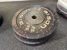 Bison 25kg Bumper Plates x2