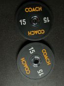 15kg Origin Coloured Urethane Bumper Plates x2