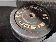 Bison 25kg Bumper Plates x2