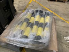Black and Yellow Metal Bollards x6