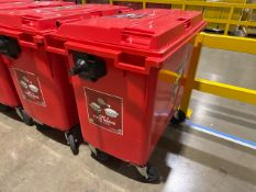 Red Plastic Waste Bins x10