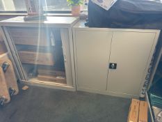 Grey Metal Tambour Units x2