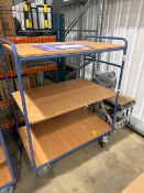 Blue Metal Shelved Trolley