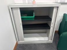 Grey Metal Tambour Cabinet