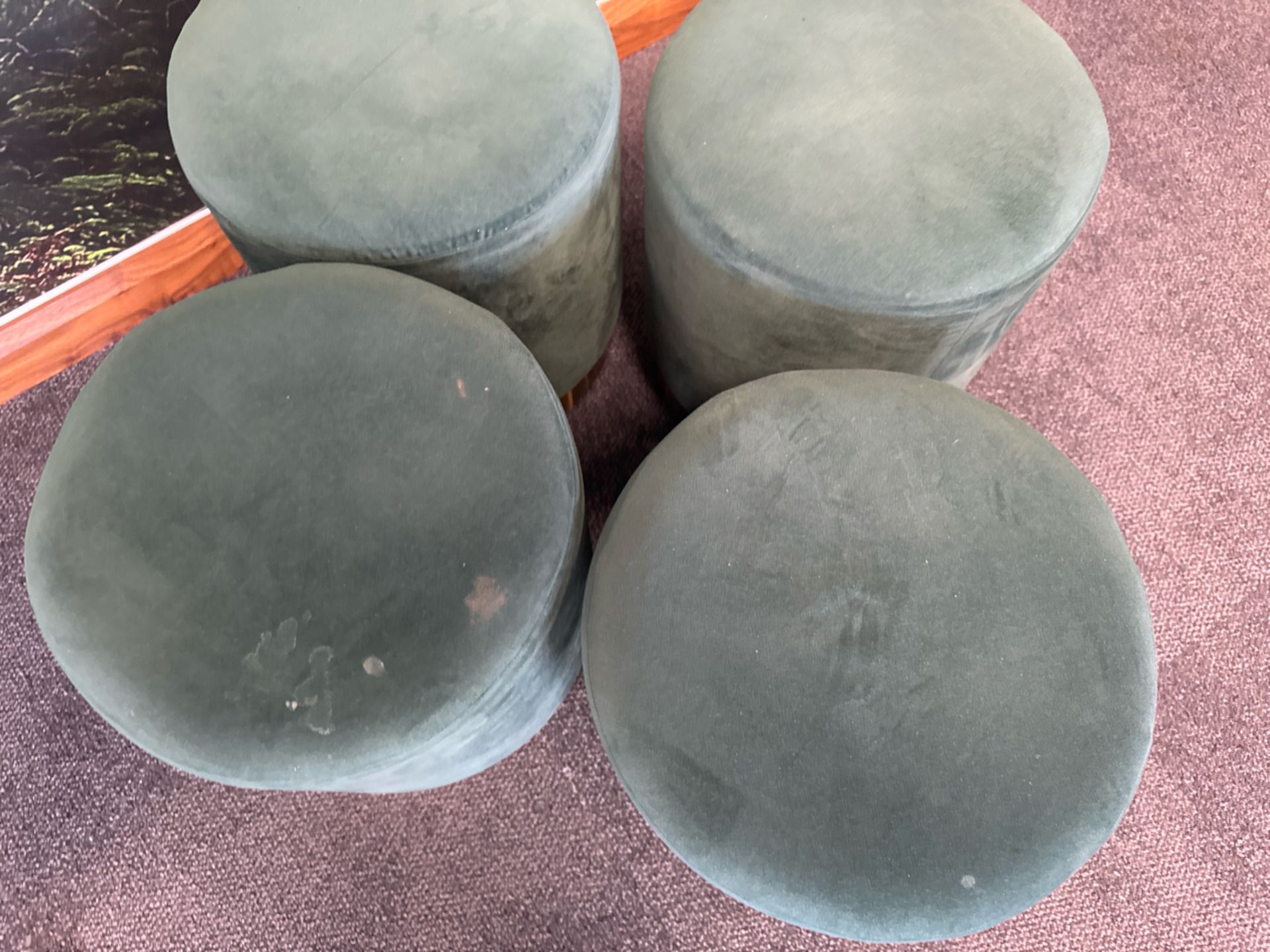 Green Fabric Stools x4 - Image 3 of 4