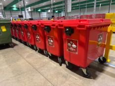 Red Plastic Waste Bins x10