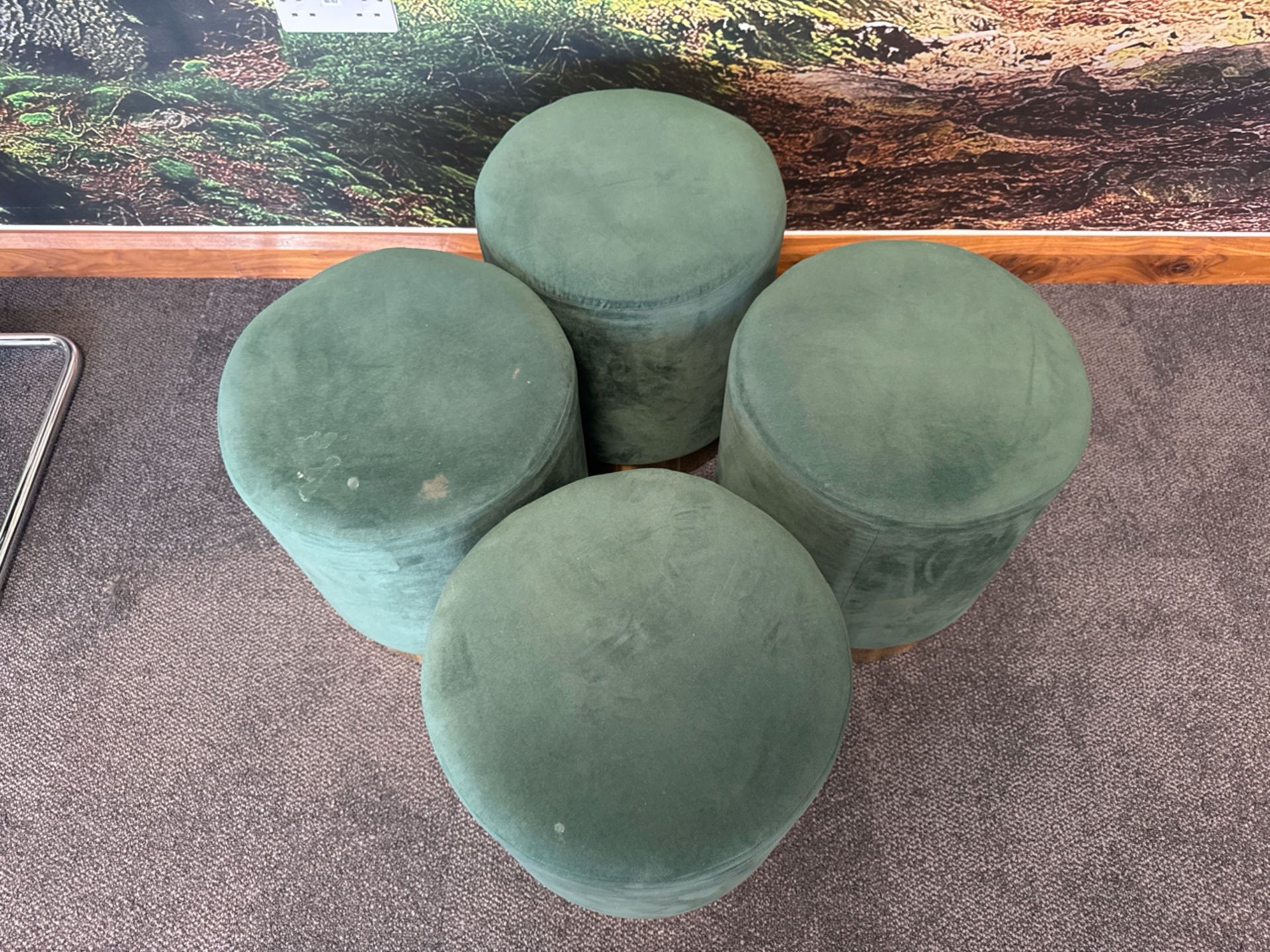 Green Fabric Stools x4 - Image 2 of 4
