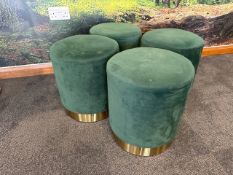 Green Fabric Stools x4