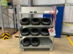 Wheeled Stainless Steel Slanted Shelf Unit