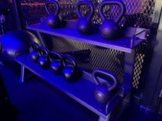 Assorted Kettlebells & Stand