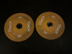 5KG Origin Yellow Coloured Urethane Bumper Plates x2