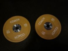 15kg Origin Yellow Coloured Urethane Bumper Plates x2