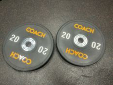20kg Origin Black Coloured Urethane Bumper Plates x2