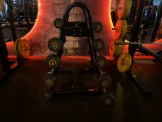 Nautilus Barbell Stand With Weighted Barbells & Weighted EZ Bars