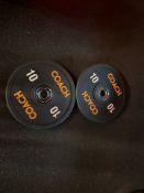 10kg Origin Black Coloured Urethane Bumper Plates x2