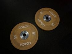 10kg Origin Yellow Coloured Urethane Bumper Plates x2