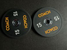 15kg Origin Coloured Urethane Bumper Plates x2