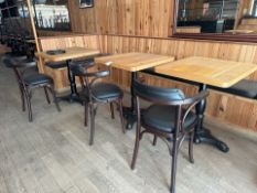 Square Wooden Tables & Leatherette Seats x3