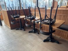 Square Wooden Tables & Leatherette Seats x3