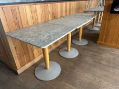 6 x Marble Effect Top Tables & Chairs x6