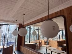 White Sphere Pendant Lights x3