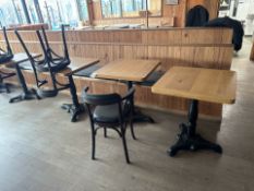 Square Wooden Tables & Leatherette Seats x3
